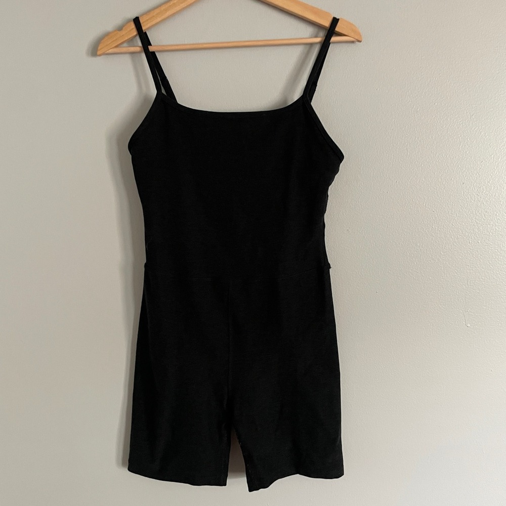 Beyond Yoga Romper Bodysuit Women Medium Black Athleisure Activewear
